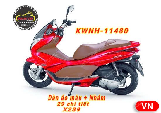 Trọn bộ dàn áo PCX 2010-2012 chính hãng Honda Việt Nam - Màu đỏ nâu X239