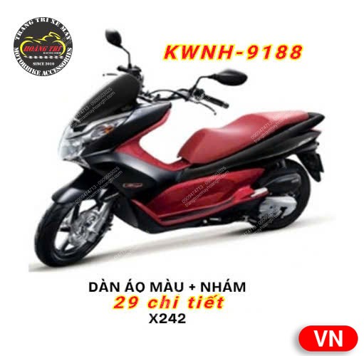 Trọn bộ dàn áo PCX 2010-2012 chính hãng Honda Việt Nam - Màu đen nâu X238