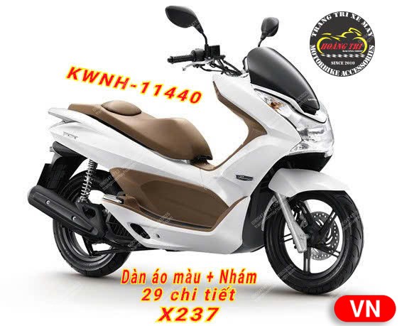 Trọn bộ dàn áo PCX 2010-2012 chính hãng Honda Việt Nam - Màu trắng nâu X237