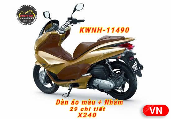 Trọn bộ dàn áo PCX 2010-2012 chính hãng Honda Việt Nam - Màu vàng nâu X240