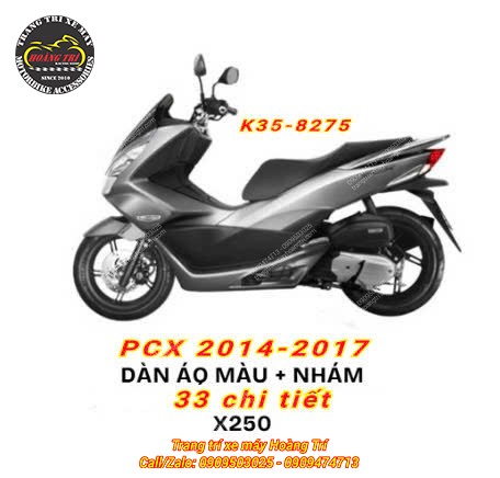 Dán áo xe PCX 2014 - 2017 chính hãng Honda 33 chi tiết X250 (Màu bạc)