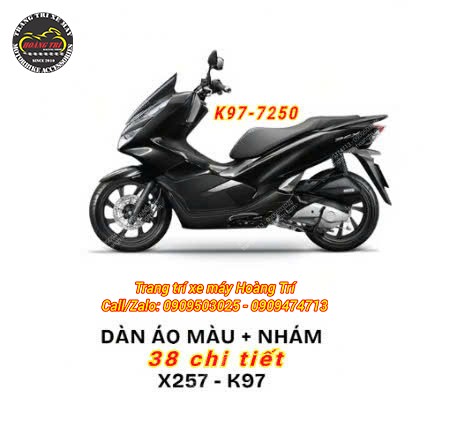 Dán áo xe PCX 2018 - 2020 chính hãng Honda 38 chi tiết X257-K97 (Màu đen)