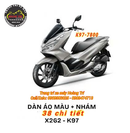 Dán áo xe PCX 2018 - 2020 chính hãng Honda 38 chi tiết X262-K97 (Màu bạc)