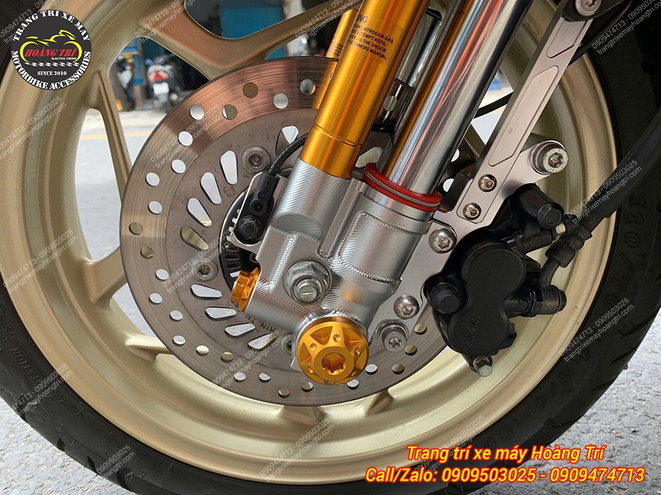 Sử dụng vật liệu nhôm CNC giúp phuộc có độ bền cao, chắc chắn và hoàn thiện tinh xảo