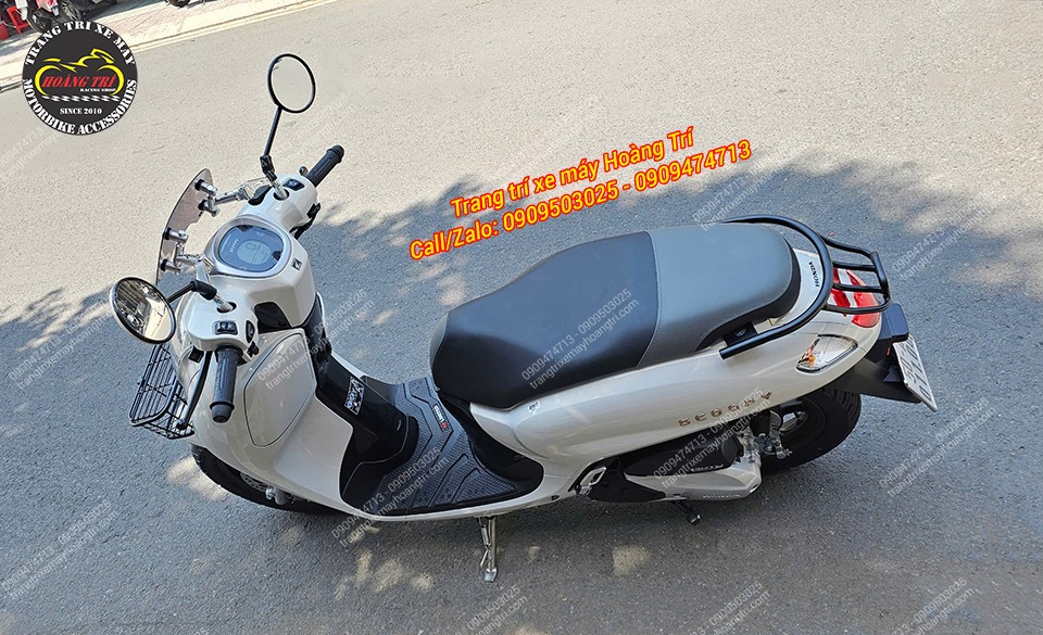 Hoàn thiện diện mạo xe với combo 4 món: chân chống inox, baga cong, rổ có nắp và kính chắn gió HTR