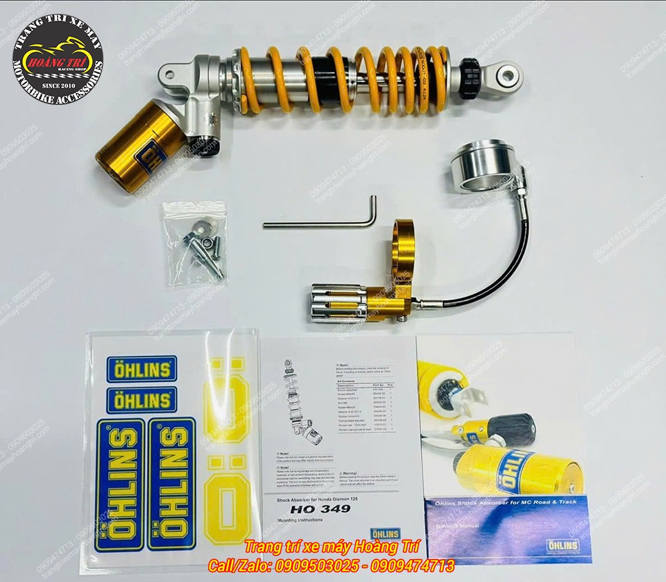 Bộ sản phẩm phuộc Ohlins HO349 chính hãng (chưa bao gồm bộ HPA tăng chỉnh)