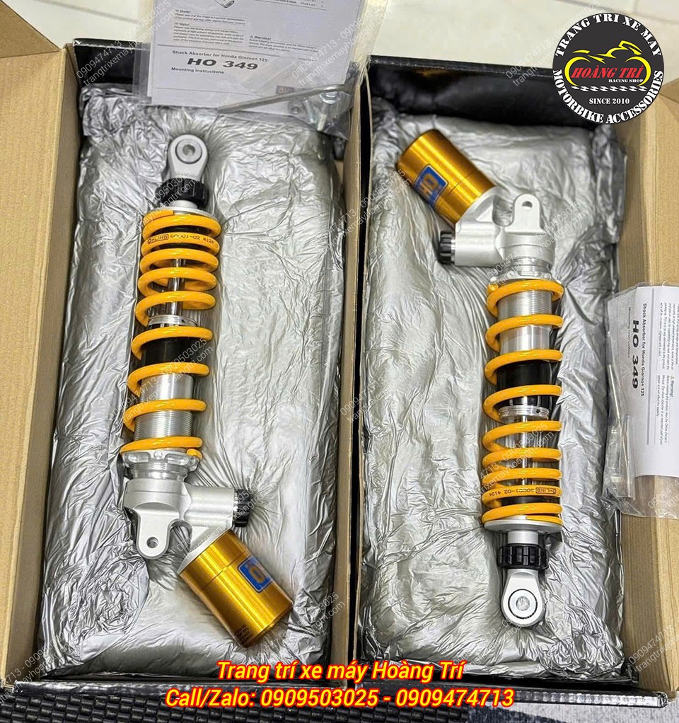 Full hộp sản phẩm phuộc Ohlins HO349 chính hãng bên trong là nhân vật chính
