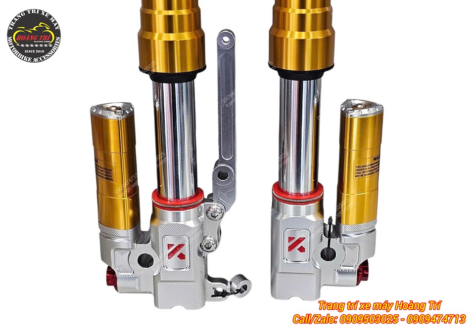 Phần chân phuộc CNC bằng nhôm có khả năng chống trầy tốt, góp phần làm đẹp cho xe của bạn