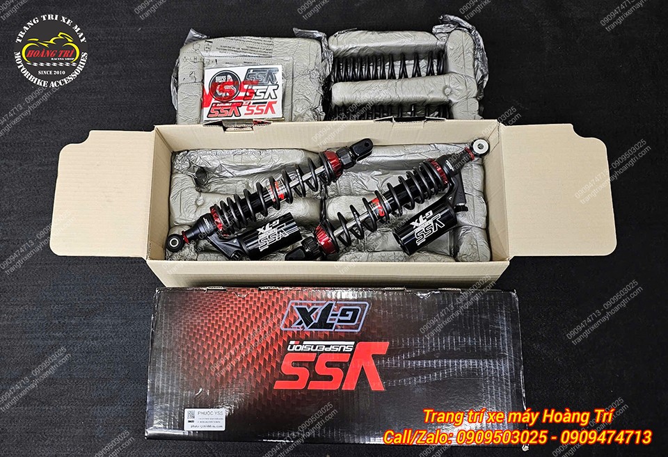 Full box sản phẩm phuộc sau PCX 160 - Dòng phuộc YSS G-TX PCX 160