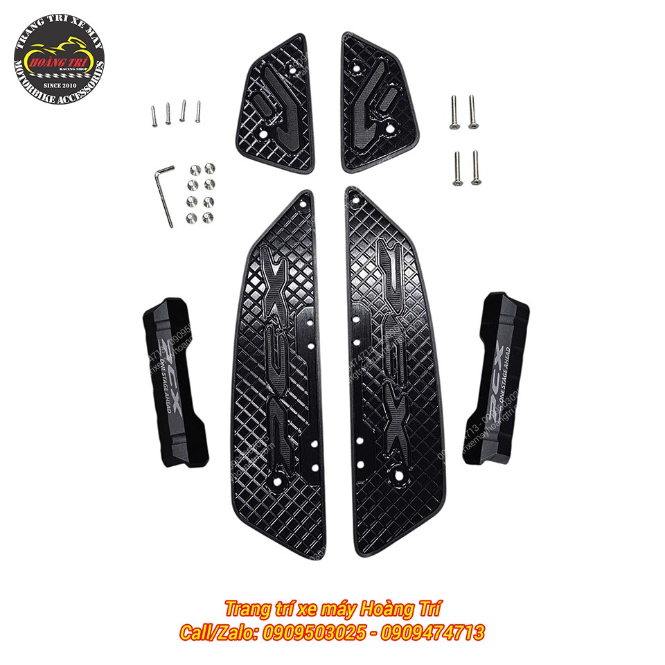 Thảm để chân PCX 160 2025 nhôm CNC (màu đen)