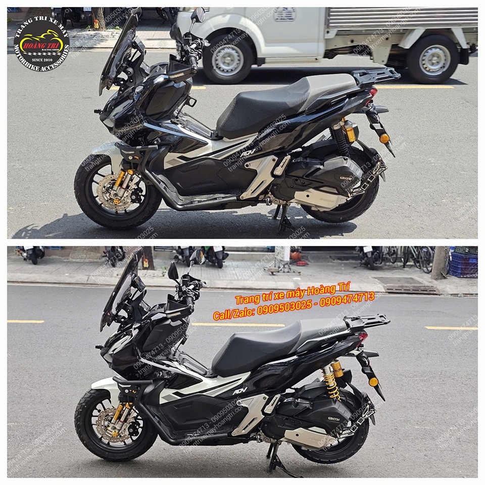 Hình ảnh trước và sau khi thay phuộc sau zin bằng phuộc Ohlins chính hãng