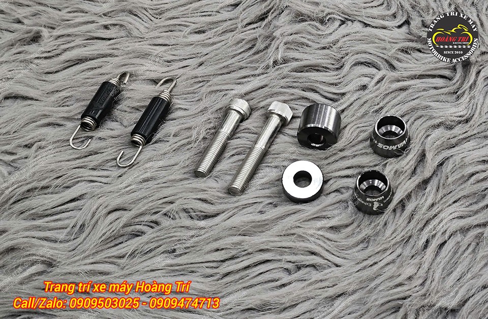 Bộ phụ kiện đầy đủ khi mua pô Vamos Sport titanium Thái