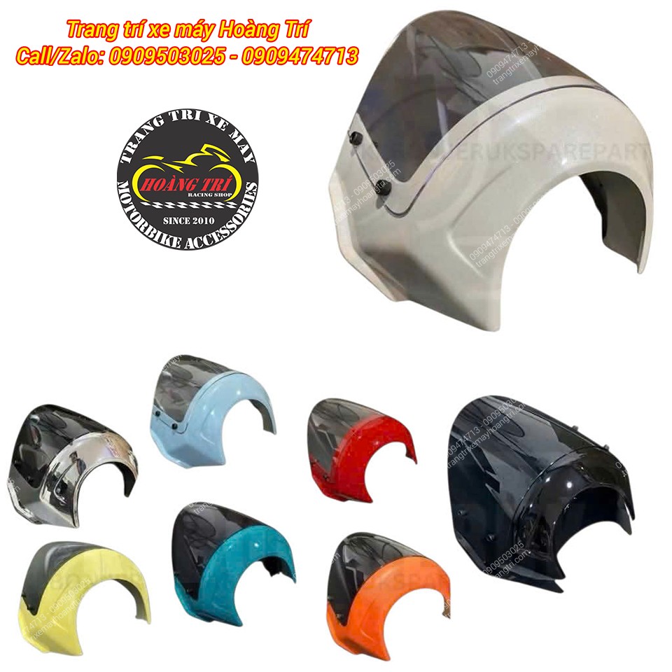 Kính chắn gió ốp chóa đèn pha Fazzio 125 kiểu Triumph được sản xuất với nhiều màu sắc khác nhau