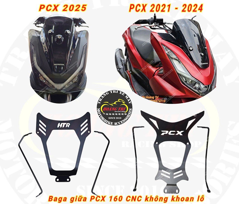 Baga giữa PCX thiết kế không cần khoan lỗ, phù hợp với từng phiên bản xe