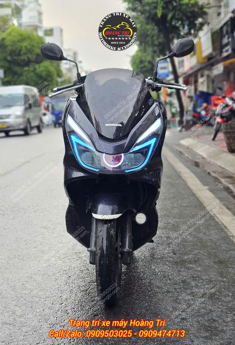 Tổng thể chiếc PCX 2014 sau khi lên combo bi cầu và LED Audi đầy ấn tượng