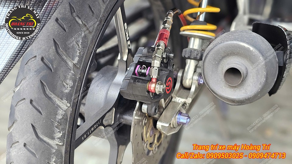 Wave RSX 2024 đã hoàn thiện việc gắn heo Brembo 2 piston cho phanh sau