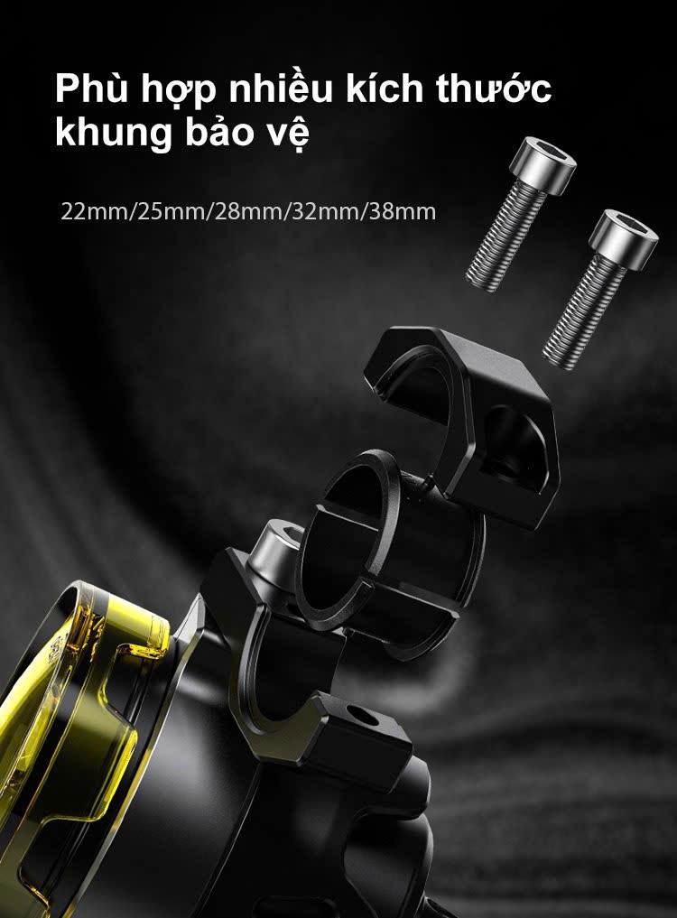 Tương thích với nhiều loại khung bảo vệ và ghi đông khác nhau