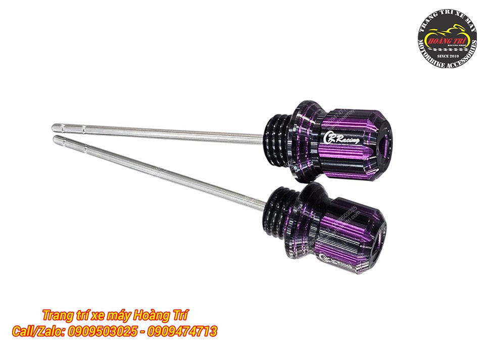 Chi tiết hình ảnh ty thăm nhớt CR nhôm CNC màu tím