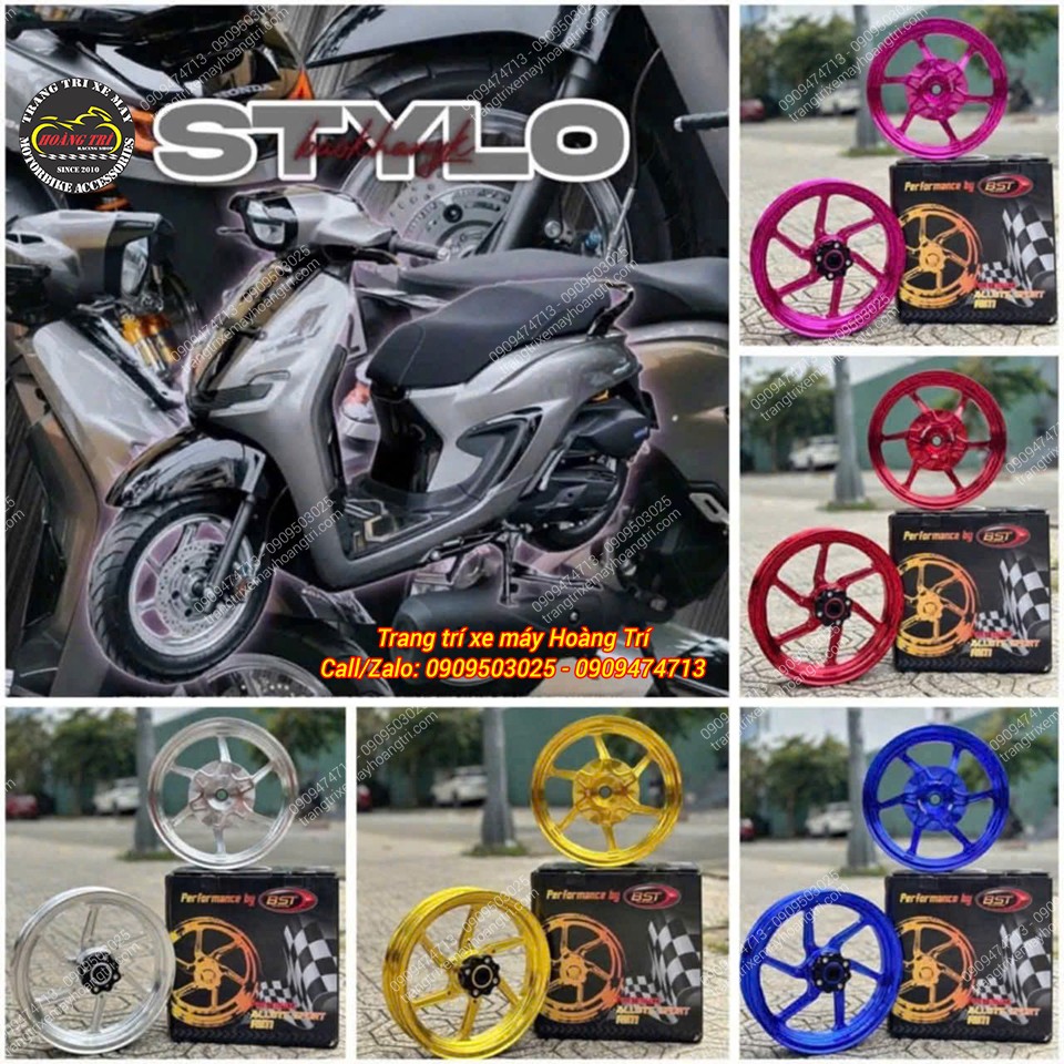 Mâm Stylo 160 loại 6 cây BST bằng nhôm đúc CNC có 5 màu sắc để lựa chọn