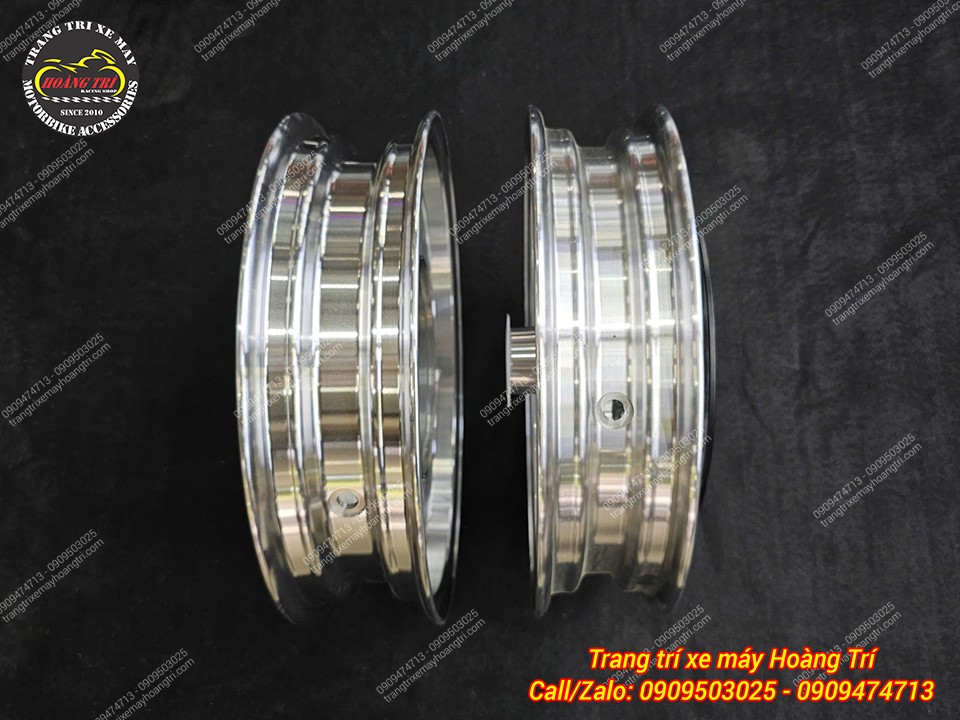 Hình ảnh cận cảnh bộ mâm BST 6 cây Stylo 160 với lớp xi crom sáng bóng