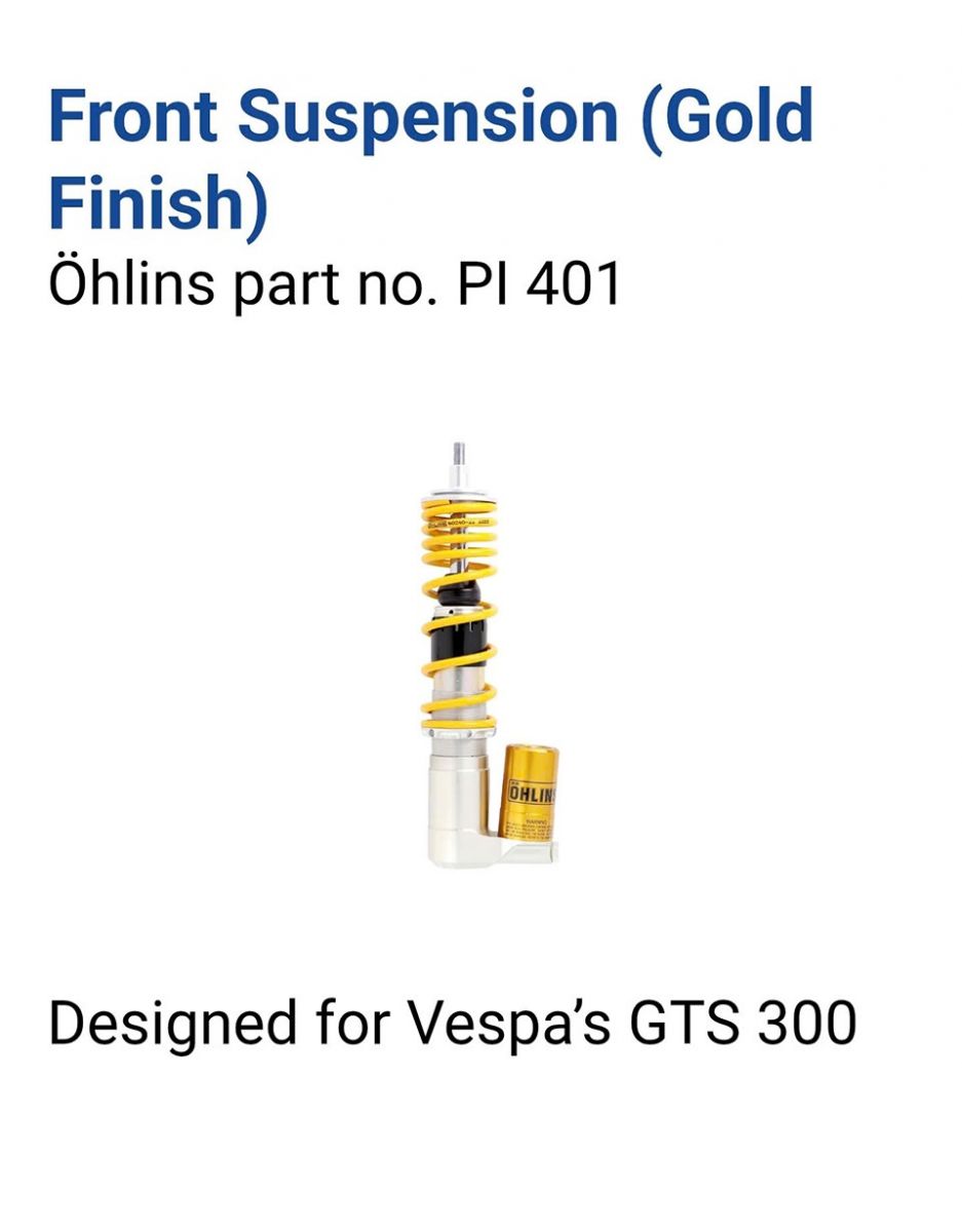 Phuộc trước Ohlins dành cho Vespa GTS/GTV với mã Pi401