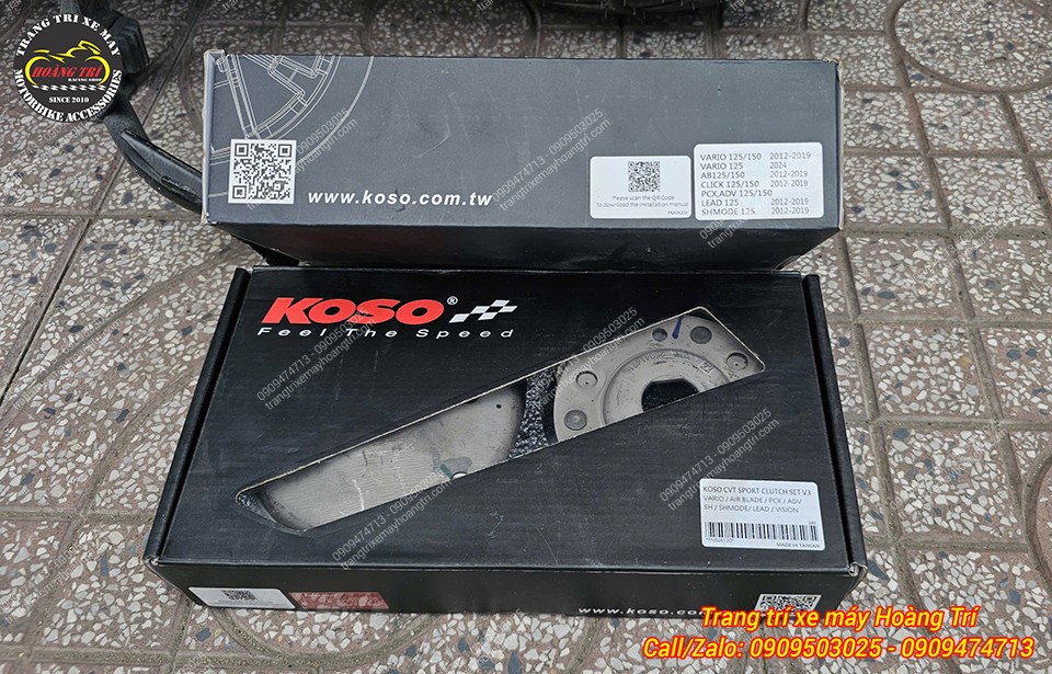 Khi lắp bộ nồi Koso cho ADV 160, bộ nồi zin sẽ được gửi lại cho khách