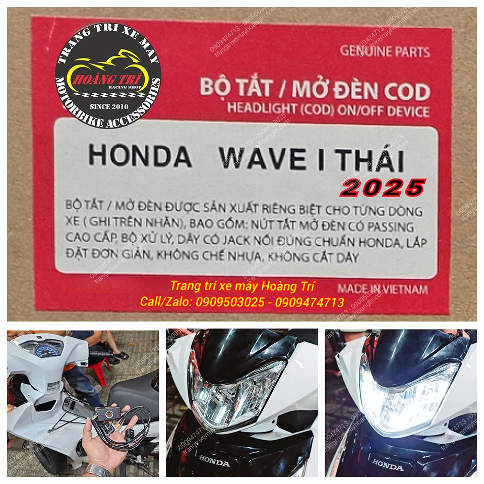 Chỉ với bộ mạch này, thao tác tắt mở đèn pha cho Wave i 125 2025 trở nên đơn giản