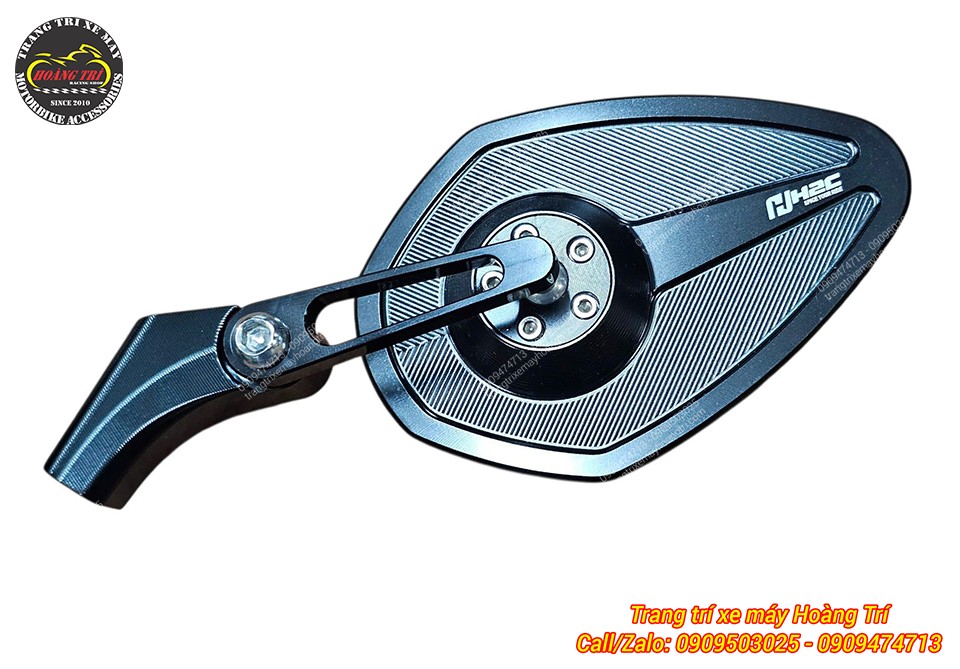 Hình ảnh cận cảnh kính hậu H2C V8 màu đen mạnh mẽ