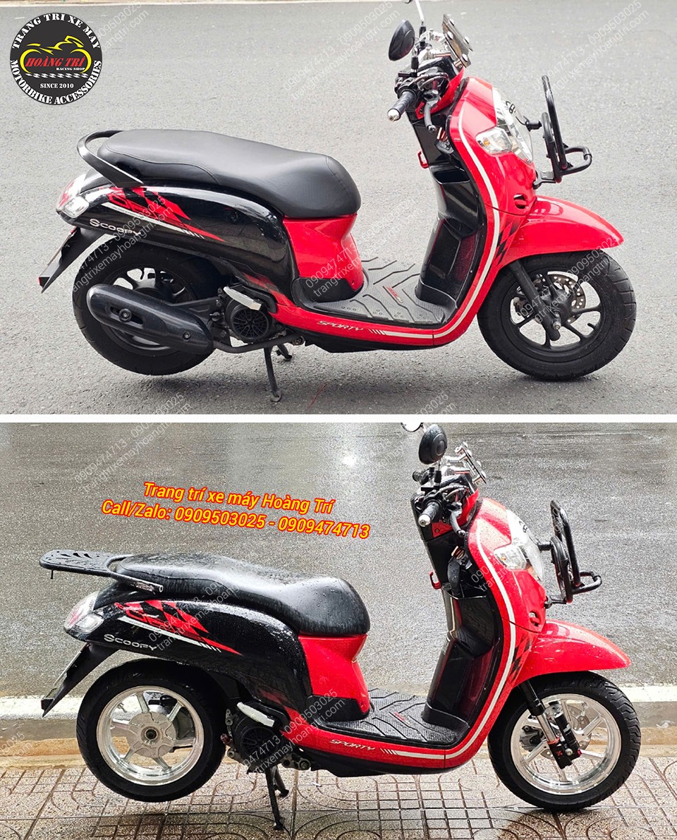 So sánh xe trước và sau khi lên mâm BST màu bạc