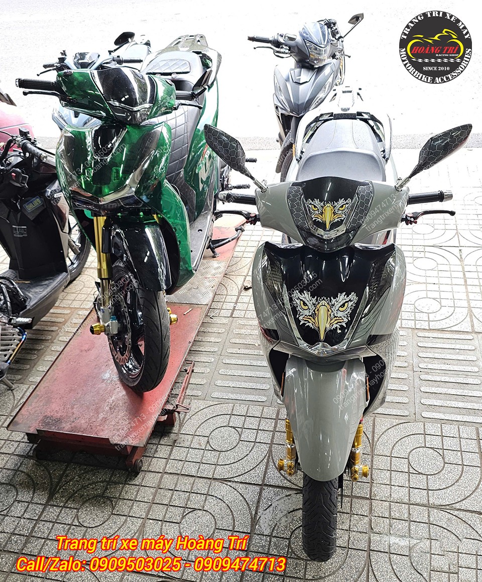 SH 2020 màu xám đang chuẩn bị được nâng cấp tương tự chiếc Sh VN bên cạnh