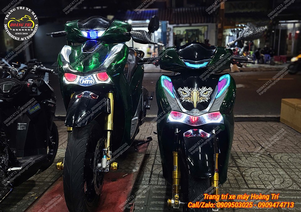 Không chỉ dàn áo, cả hai xe còn được trang bị thêm nhiều món đồ cao cấp khác