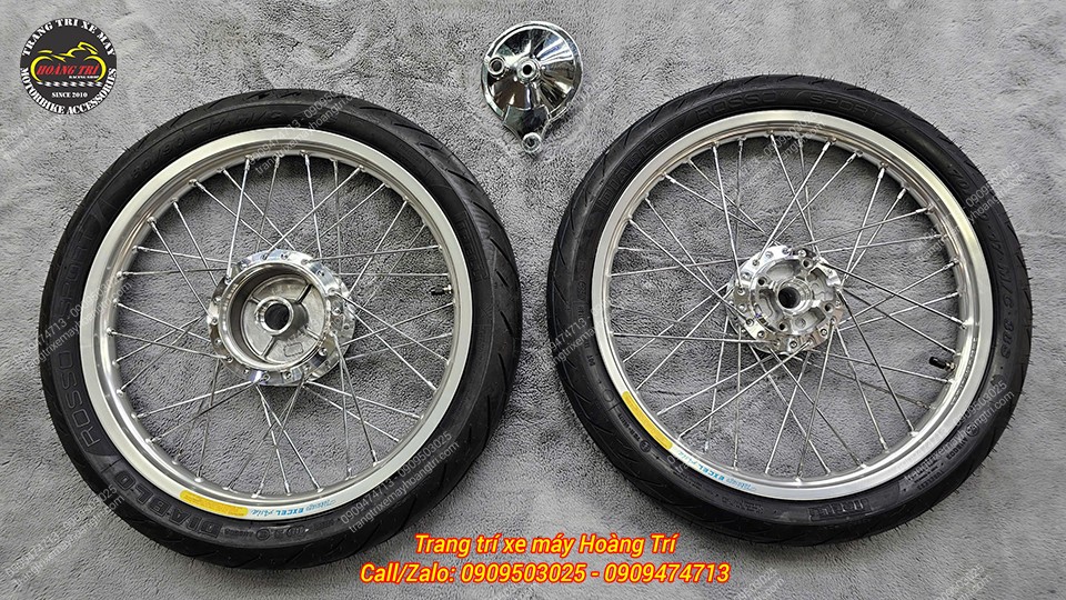 Trọn bộ dàn chân trước sau với các phụ kiện hàng hiệu chuẩn bị lắp cho xe