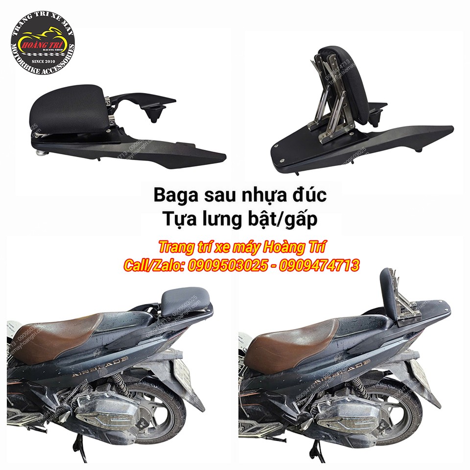 Cận cảnh chi tiết mẫu baga sau tựa lưng Airblade sử dụng baga nhựa đúc