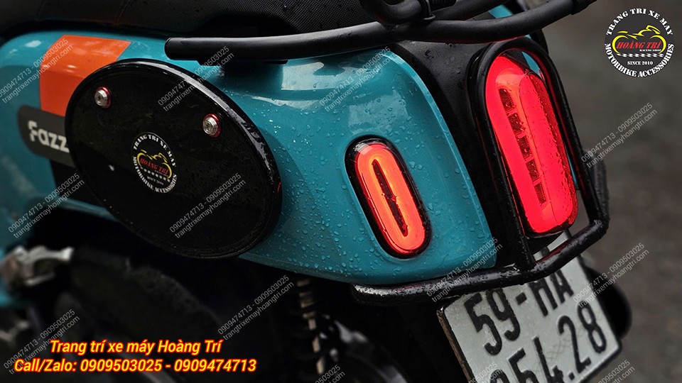 Chi tiết cụm đèn xi nhan LED Audi JPA được lắp ở phần đuôi xe Fazzio 125