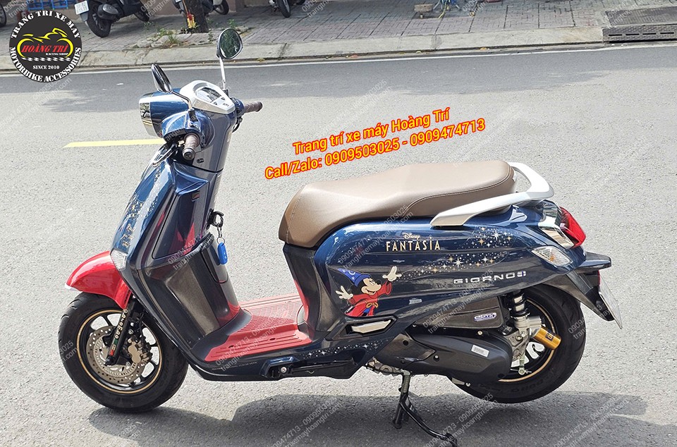 Toàn cảnh chiếc Giorno trước khi được nâng cấp với baga sau tựa lưng Giorno 125