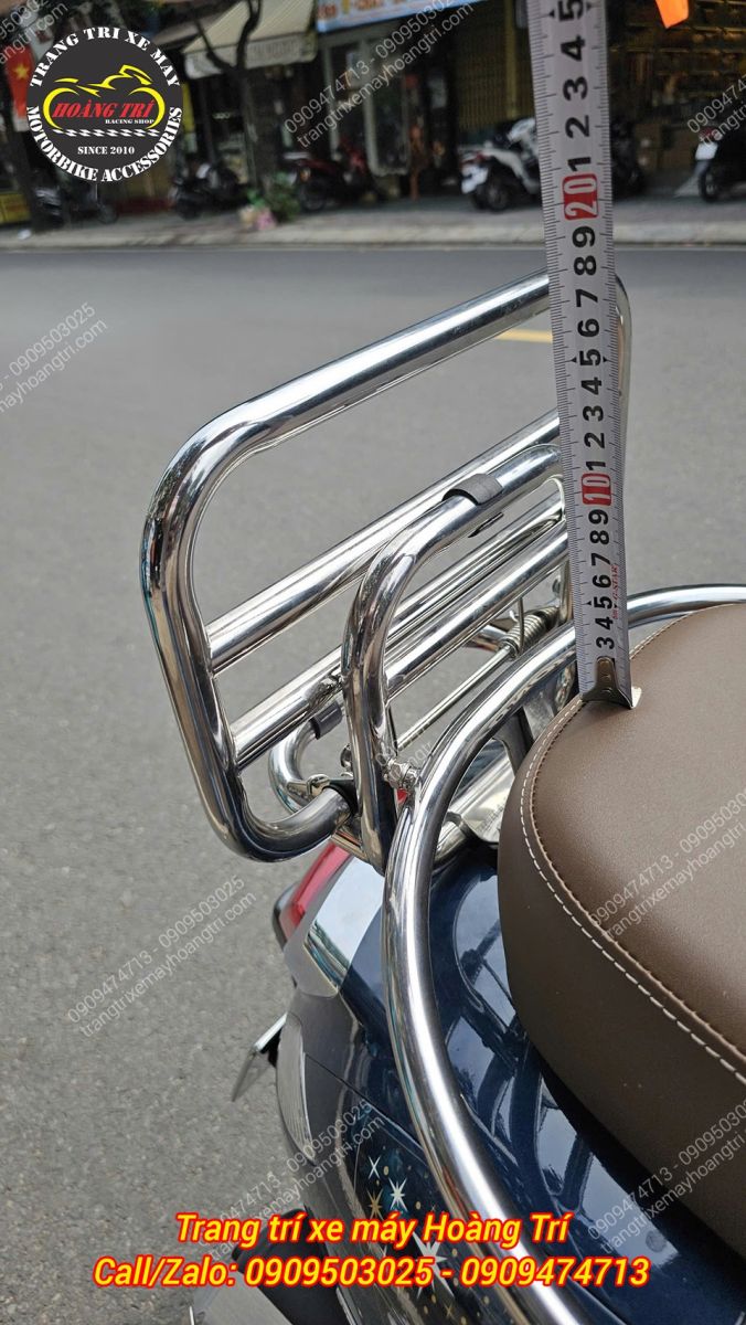 Chiều cao tối đa của baga sau tựa lưng đạt 18cm giúp người ngồi sau dựa lưng thoải mái hơn