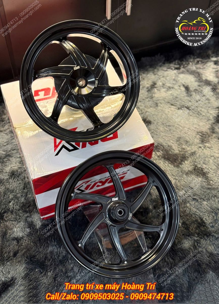 Mâm King Speed nhôm đúc CNC lắp chuẩn cho xe Lead (màu đen)