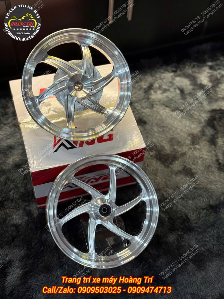 Mâm King Speed nhôm đúc CNC lắp chuẩn cho xe Lead (màu bạc)