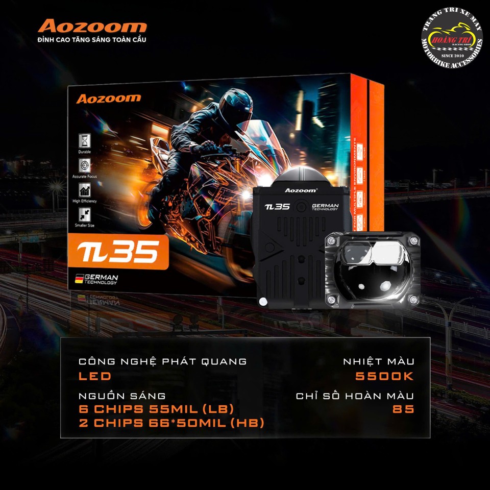 Full box sản phẩm và các thông số của đèn trợ sáng Aozoom TL35