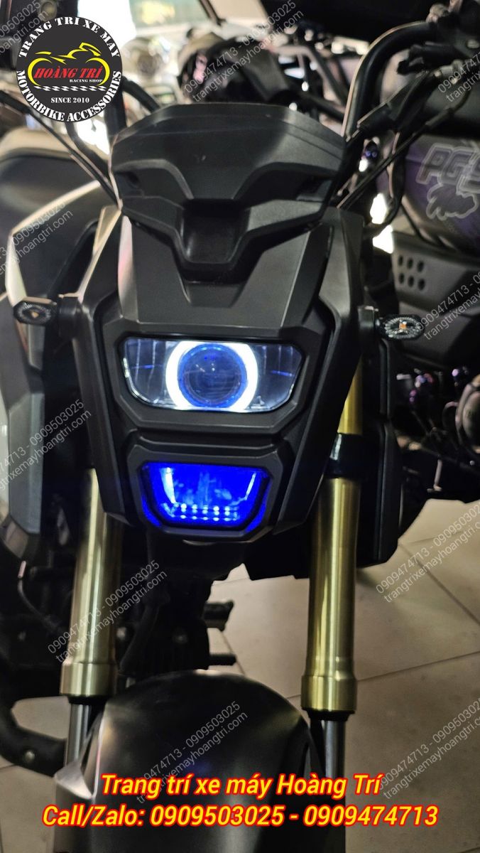 Đèn bi cầu Black Titan được lắp thay thế trực tiếp cho đèn pha nguyên bản của xe MSX