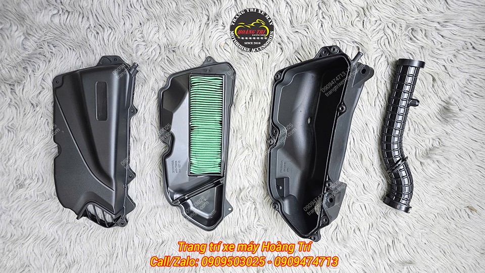 Khi lắp đủ 4 chi tiết, pô e trên Stylo 160 trở nên gọn hơn và tăng hiệu suất hút gió