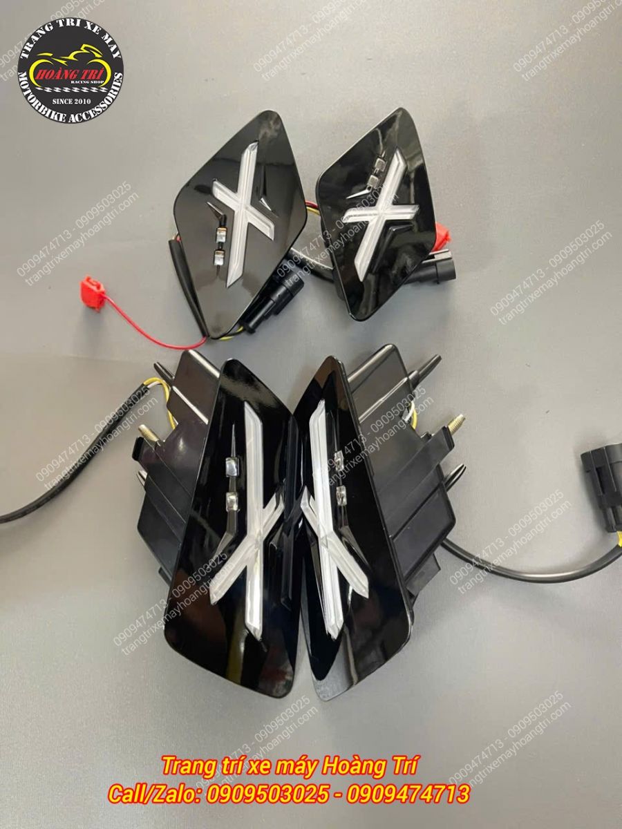 Cận cảnh trọn bộ LED Audi chữ X thiết kế riêng cho Vespa GTS/GTV đời 2023-2025