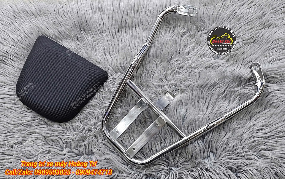 Baga sau nối dài EVO Grand làm từ inox kèm theo nệm yên màu đen