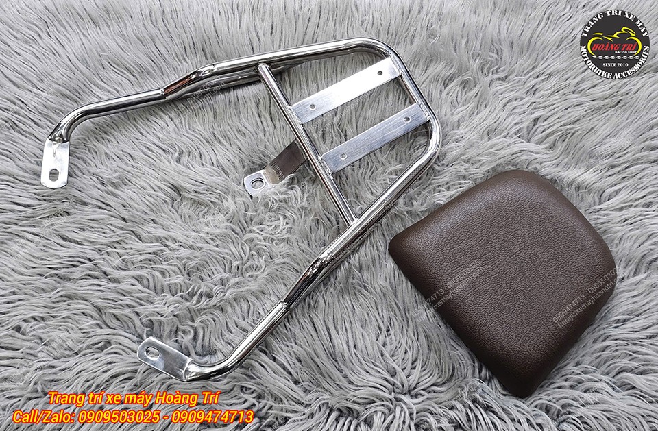 Baga sau nối dài EVO Grand làm từ inox kèm theo nệm yên màu nâu
