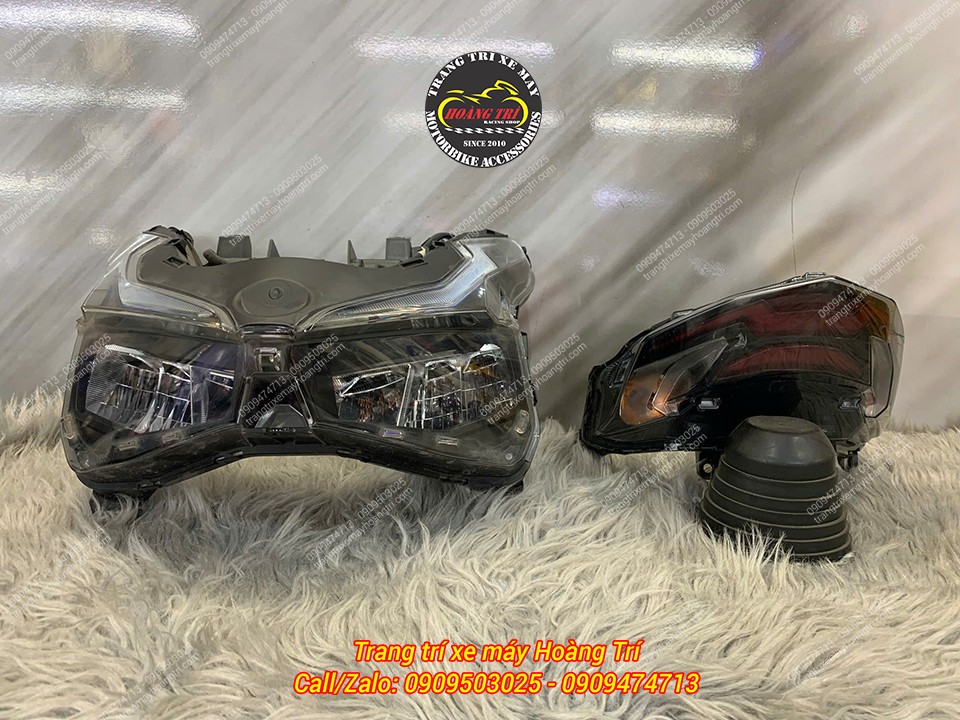 Cụm đèn pha và đèn hậu trước khi được độ lại toàn diện với bi cầu và LED Audi