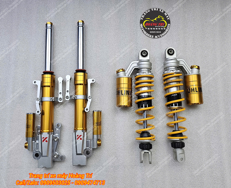 Phần dàn chân trước và sau không thể thiếu chính là cặp phuộc trước - phuộc sau