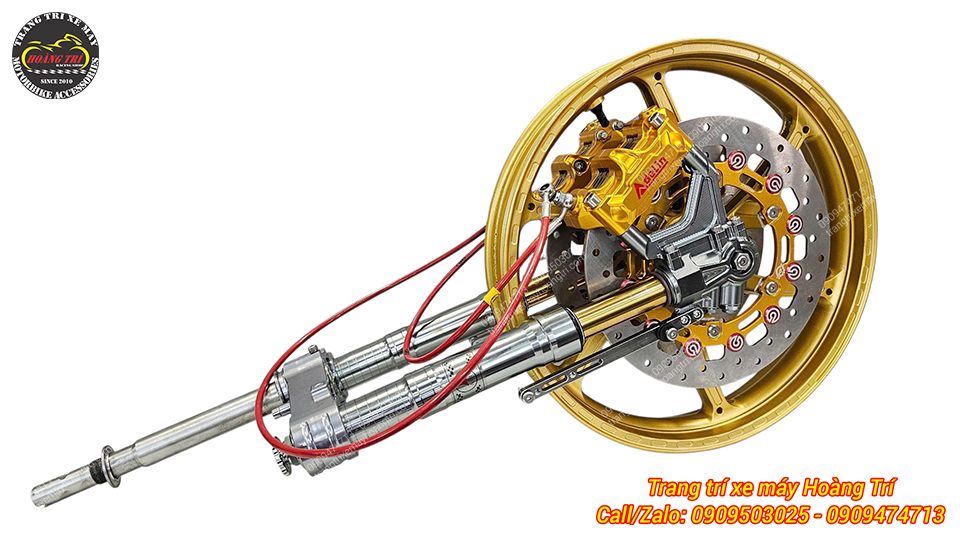 Dàn chân trước trang bị phuộc USD và độ 2 đĩa, cực kỳ thu hút ánh nhìn