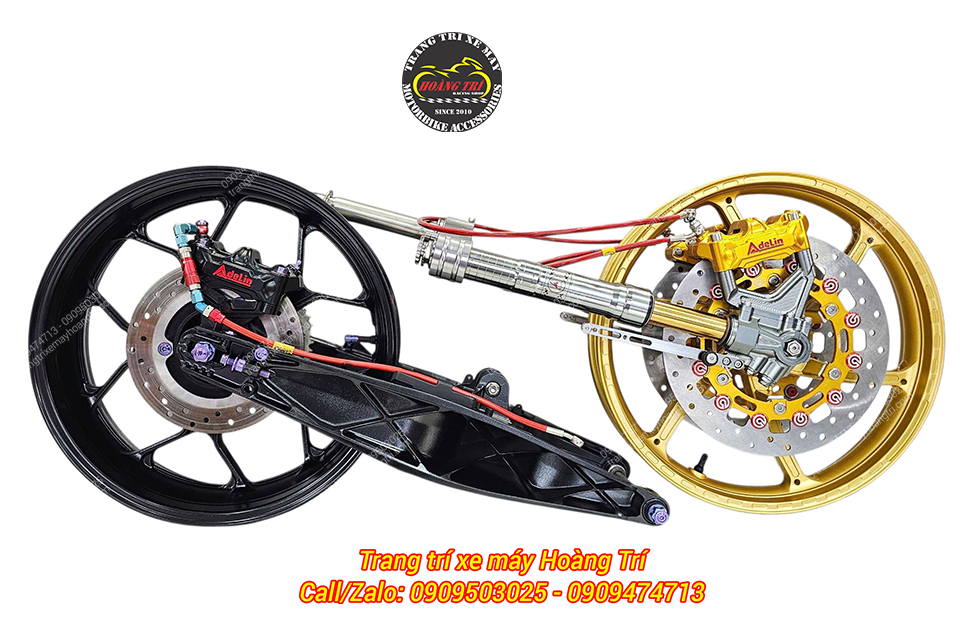 Bộ đôi dàn chân trước và sau đã hoàn thiện việc lắp đặt