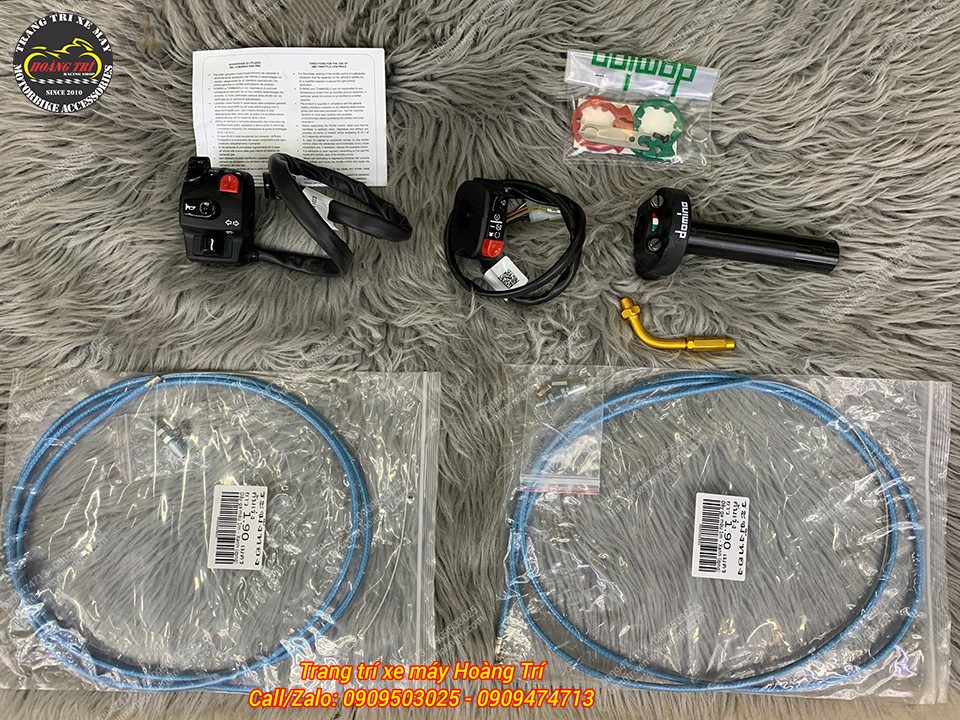 Bộ cùm + công tắc Domino gồm 5 món mang lại hiệu năng mạnh mẽ và cảm giác lái phấn khích hơn