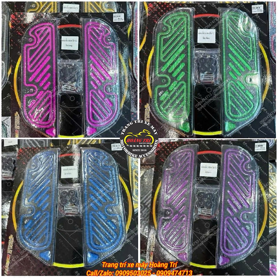 Thảm để chân Giorno 125 nhôm CNC Thái Lan có nhiều tùy chọn màu sắc cho anh em lựa chọn